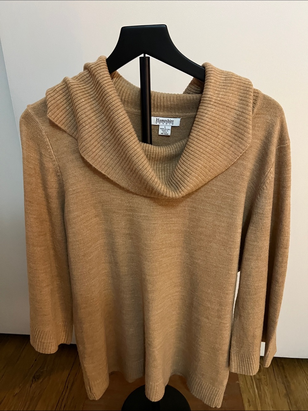 Hampshire Women's Camel Cowl Neck Sweater